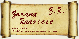 Zorana Radoičić vizit kartica